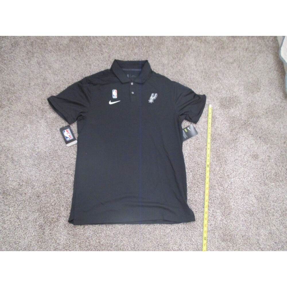 Nike San Antonio Spurs Polo Mens S Black NBA Dri-FIT Short Sleeve Shirt